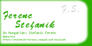 ferenc stefanik business card